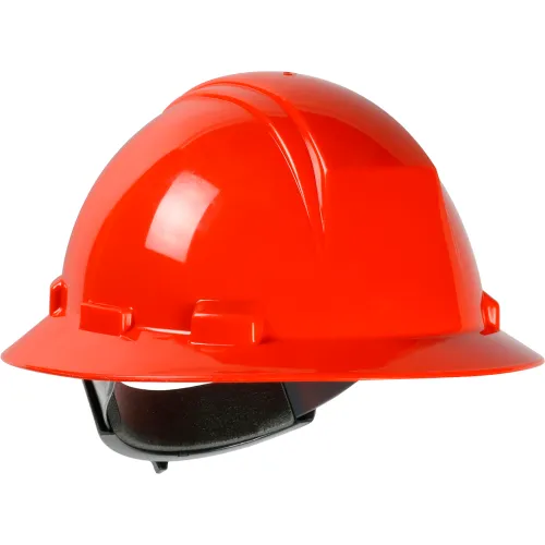 Red construction safety hard hat