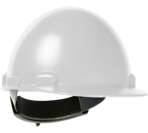 White construction hard hat on white background