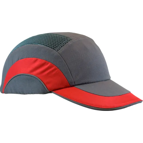 Gray and red mesh baseball cap