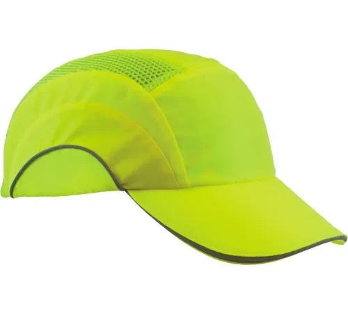High-visibility neon yellow safety cap