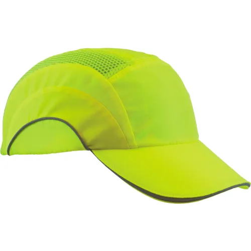 High-visibility neon yellow safety cap