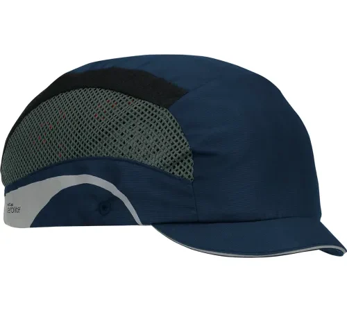 Navy mesh cycling cap with short visor