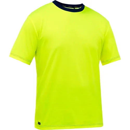 Bisley® Men's Non-ANSI Short Sleeve T-Shirt, 2XL, Hi-Vis Yellow