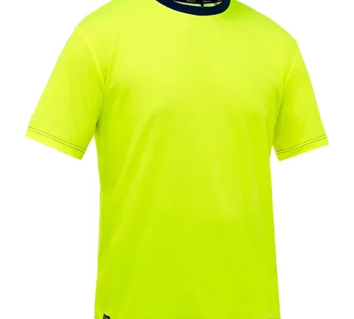 Bisley® Men's Non-ANSI Short Sleeve T-Shirt, 2XL, Hi-Vis Yellow