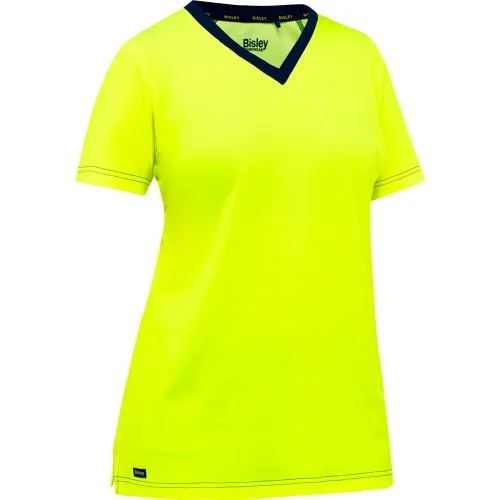 Pip Global Bisley® Women's Short Sleeve T-Shirt, 3XL, Hi-Vis Yellow