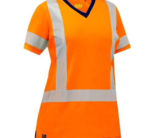 Bisley Women's Short Sleeve T-Shirt, Class 2, L, Hi-Vis Orange