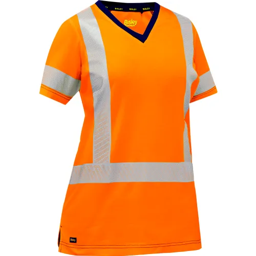 Bisley Women's Short Sleeve T-Shirt, Class 2, L, Hi-Vis Orange