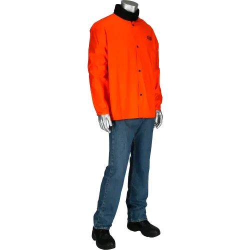 Orange work jacket and jeans on mannequin