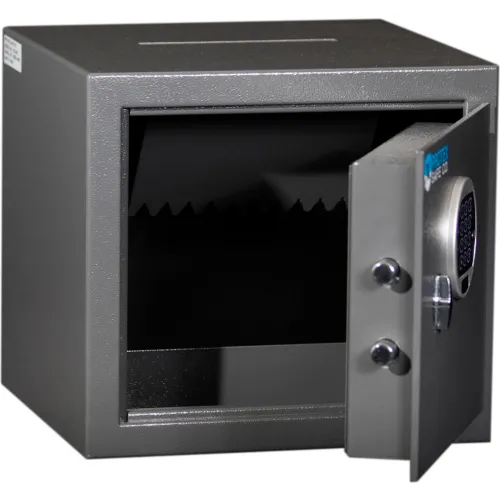 Protex Burglary Safe with a Drop Slot & Electronic Lock HD-34C 14-1/8" x 12-3/4" x 13" Gray