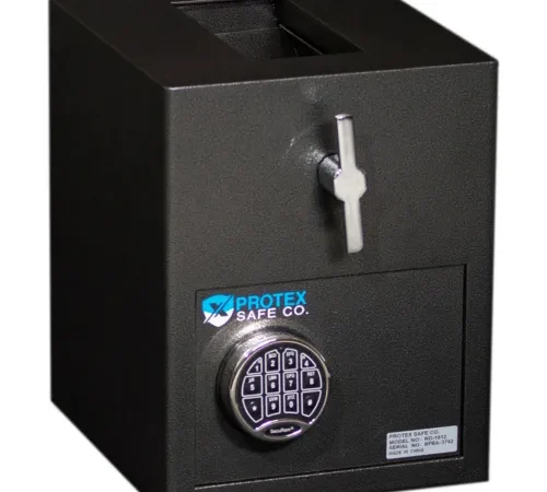 Protex Mini Rotary Hopper Depository Safe With Electronic Lock RD-1612 12-1/2" x 14" x 16" Gray