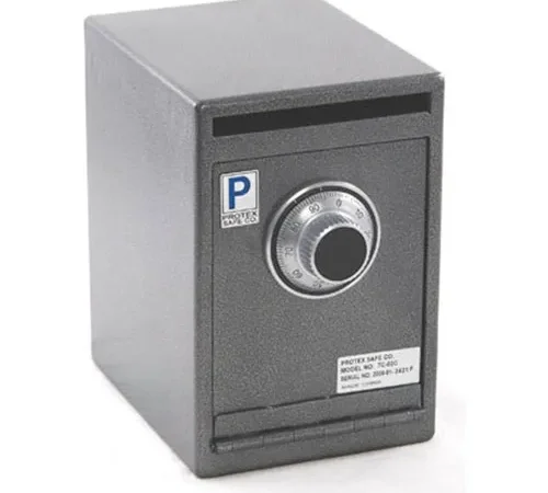 Protex Extra Large Heavy Duty Drop Safe With Dial Combo Lock TC-03C 8" x 10" x 12" Gray