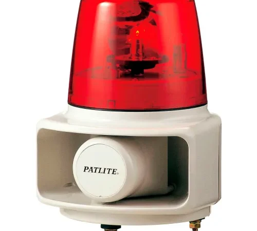 Patlite RT-120E-R Smart Alert Plus Rotating Beacon & Horn W/32 Sounds, Red Light, AC120V