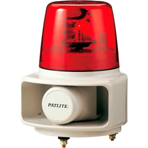 Patlite RT-24E-R Smart Alert Plus Rotating Beacon & Horn W/32 Sounds, Red Light, DC24V