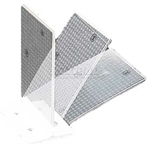 Plastic Concrete Barrier Mount Reflector, 3" X 4", Flex Hinge, 1-Sided, White - Pkg Qty 50