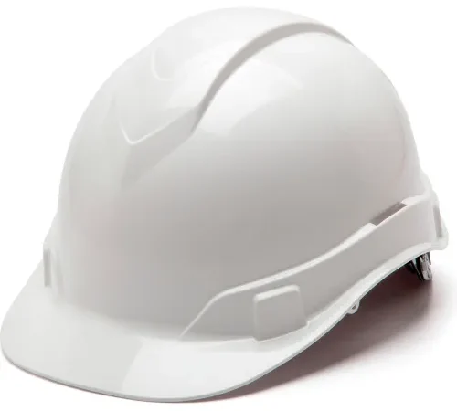 White construction safety hard hat
