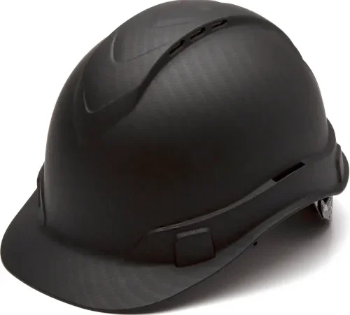 Black construction hard hat