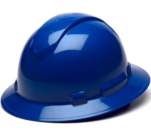 Blue construction safety hard hat