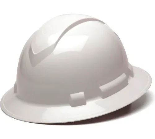 White construction hard hat on white background