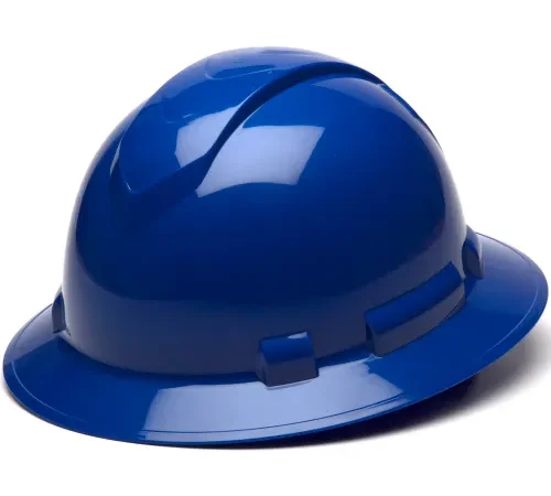 Blue construction safety hard hat