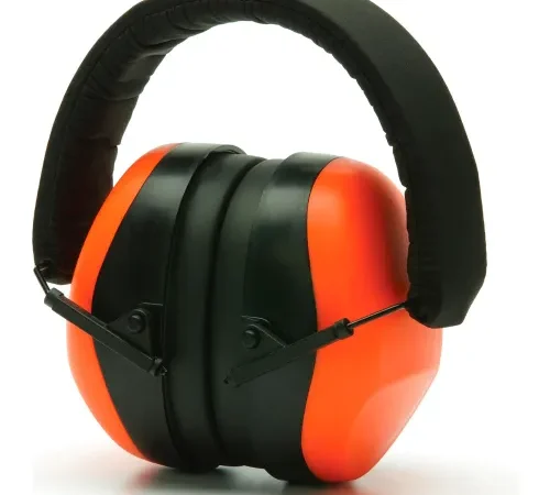 Low Profile Foldaway Earmuffs, Hi-Vis Orange, NRR 26dB, Individually Packaged