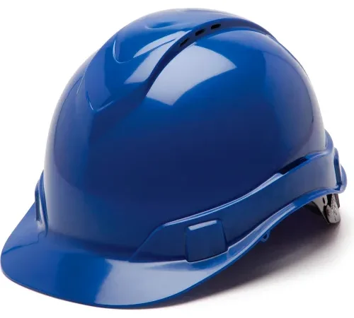 Blue construction safety helmet