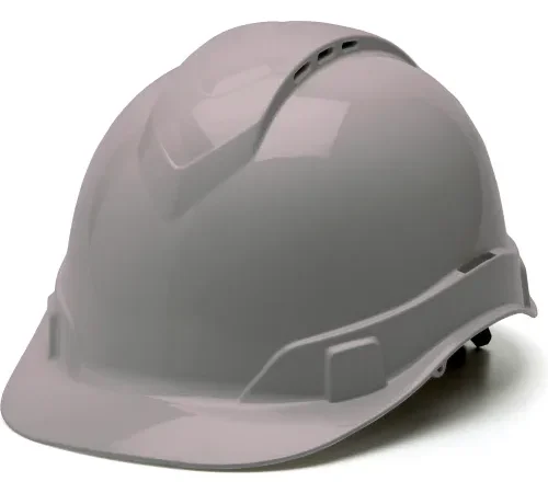 Light gray construction safety hard hat