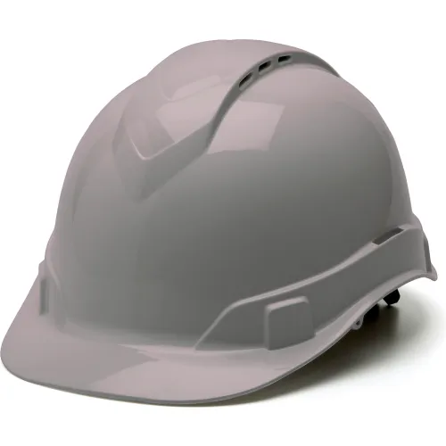 Light gray construction safety hard hat