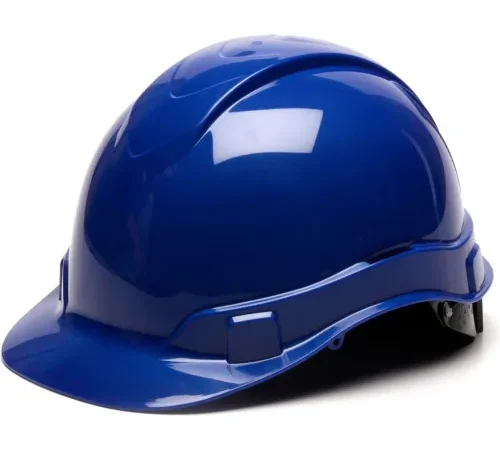 Blue construction safety hard hat