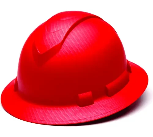 Red construction safety hard hat