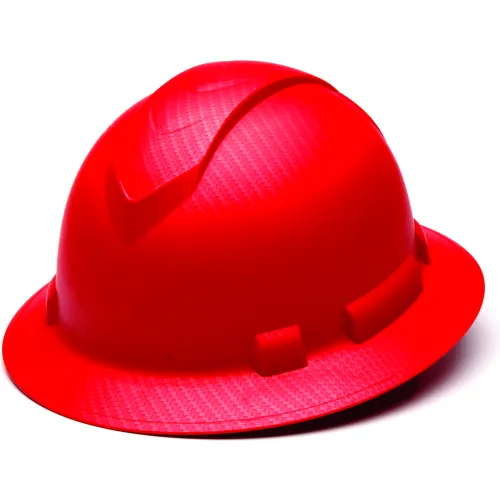 Red construction safety hard hat