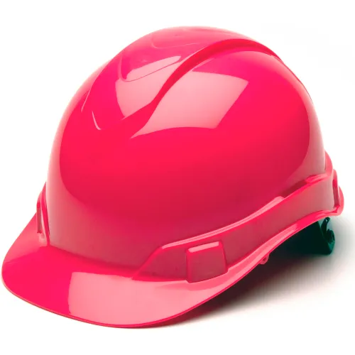 Glossy pink construction hard hat