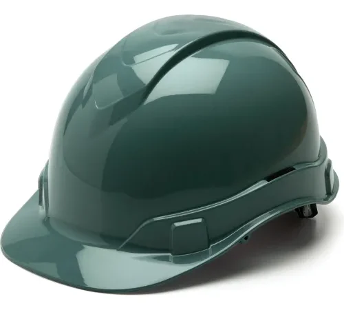 Green glossy construction safety hard hat