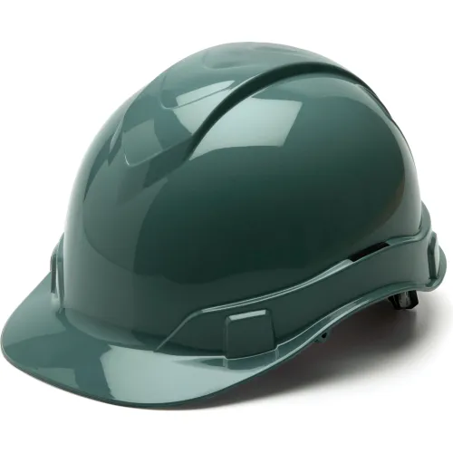Green glossy construction safety hard hat