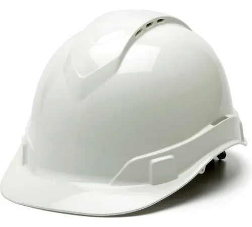 White construction safety hard hat