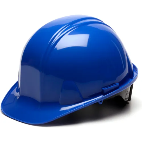 Blue construction hard hat