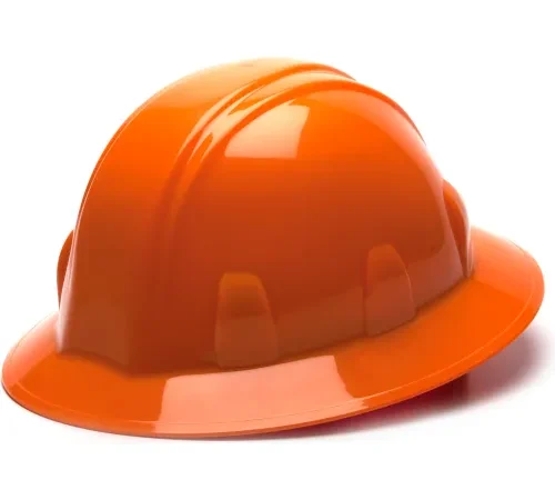 Orange construction safety hard hat