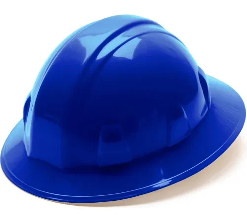 Blue Full Brim Style 4 Point Ratchet Suspension Hard Hat - Pkg Qty 12
