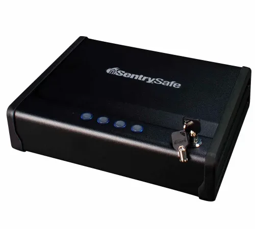 SentrySafe Quick Access Pistol Safe QAP1E Electronic Lock, 12" x 9-15/16" x 3-3/16", Black