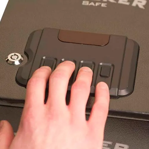 Tracker Safe Quick Access Pistol Safe Electronic Combo Lock - QAPS-01 - 9"W x 12"D x 7"H - Black - Image 2