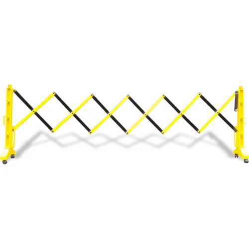 Flexmaster 110 Expanding Plastic Barricade, Yellow/Black, 38" H X 11.5' L, FM110YB