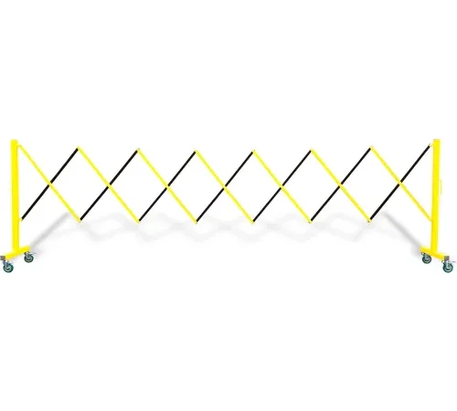 Flexpro 110 Expanding Steel/Aluminum Barricade, Yellow/Black, 37" H X 11.5' L, FPA110YB