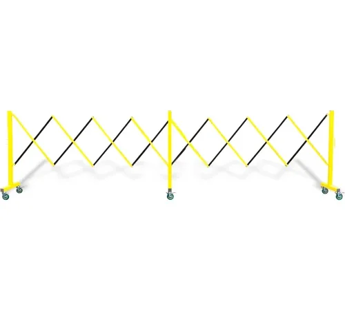 Flexpro 160 Expanding Steel/Aluminum Barricade, Yellow/Black, 37"H X 16' L, FPA160YB