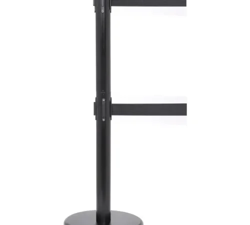 Black retractable belt stanchion post