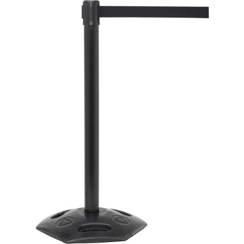 Black retractable belt stanchion post