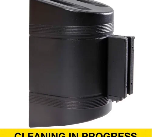 Black vacuum cleaner attachment with cleaning sign