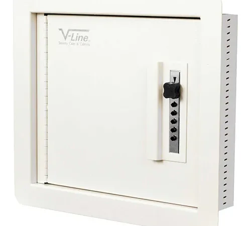 V-Line Quick Vault In Wall Pistol Safe 41214-S IVY, 2 Gun Capacity, 12"W x 4"D x 14"H, Ivory