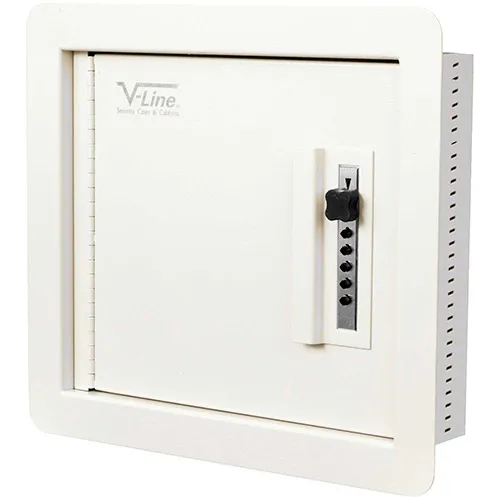 V-Line Quick Vault In Wall Pistol Safe 41214-S IVY, 2 Gun Capacity, 12"W x 4"D x 14"H, Ivory