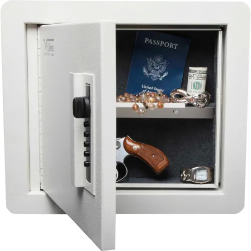 V-Line Quick Vault In Wall Pistol Safe 41214-S IVY, 2 Gun Capacity, 12"W x 4"D x 14"H, Ivory - Image 4