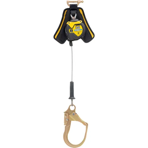 Self-retracting lifeline with large safety hook