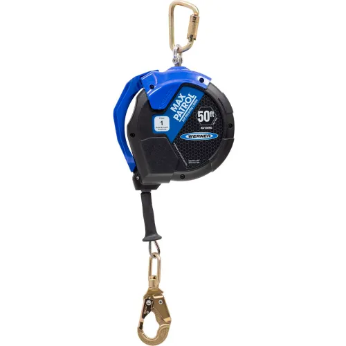 50ft retractable fall arrest lifeline with carabiner